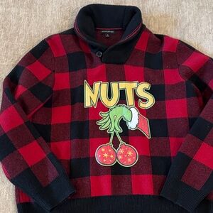 Banana Republic Red and Black Knit Sweater